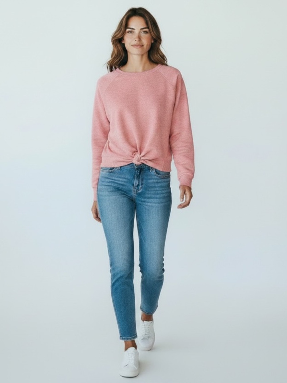 Scotch & Soda Soft Pink Melange Knot Front Pullover Sweater / Sz XL